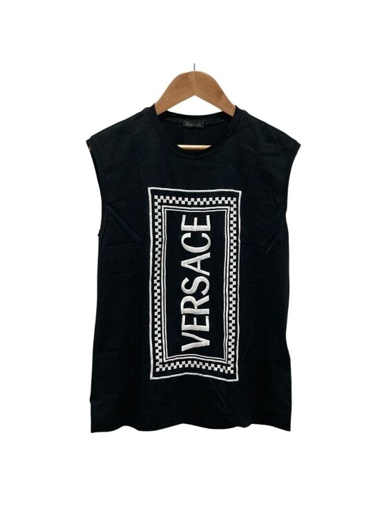 Versace Tops - Versace Logo Embroidery Sleeveless Top Black 38